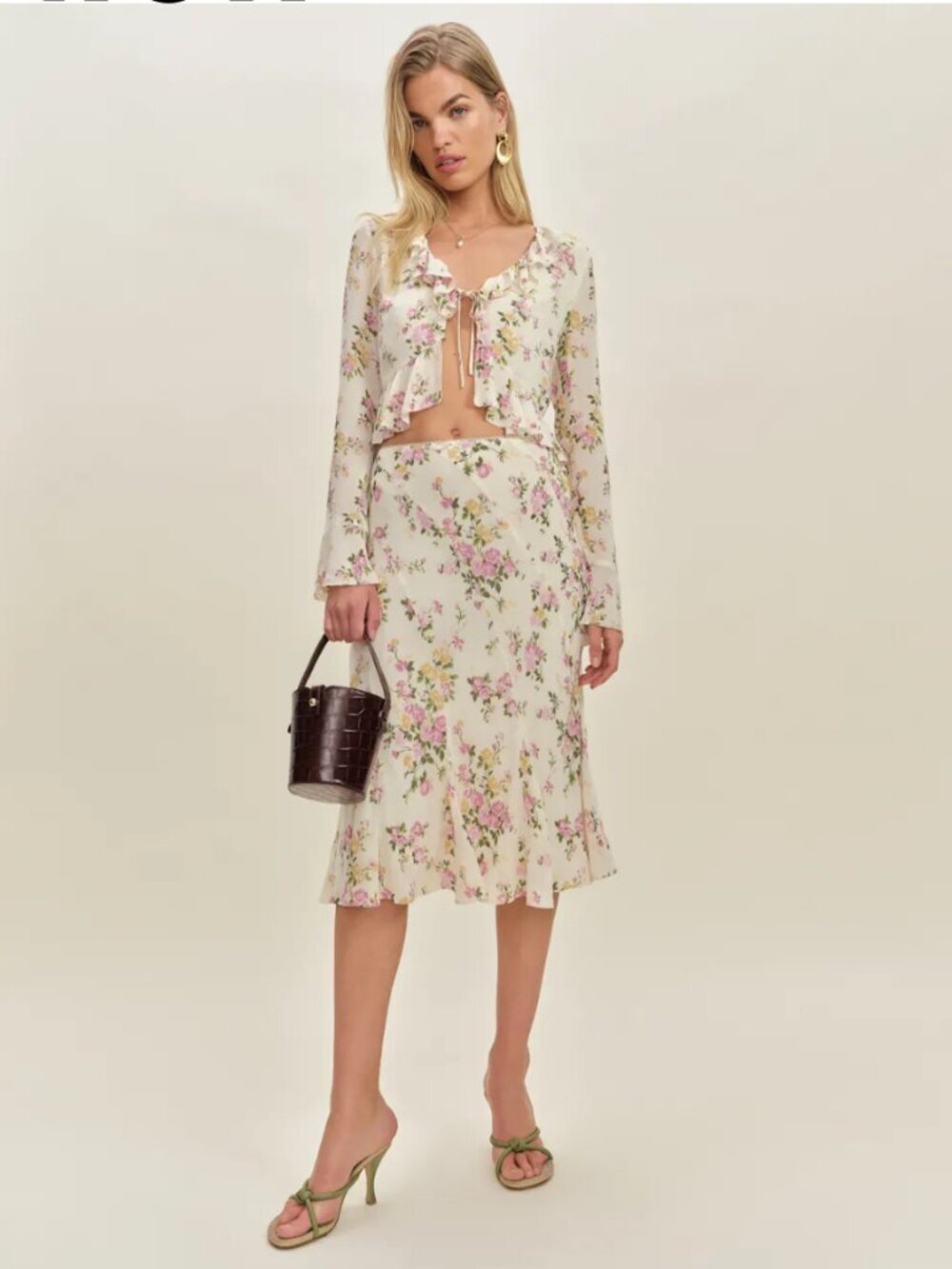 Reformation Julie Two Piece Ivory - Size 2